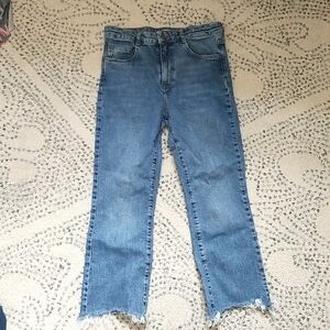 Zara High Rise Straight Leg Jeans size 8